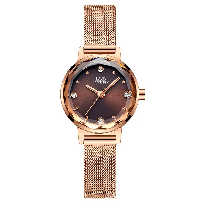Women's Retro Quartz Watch Slim Mesh Strap Rose Gold - Image 6