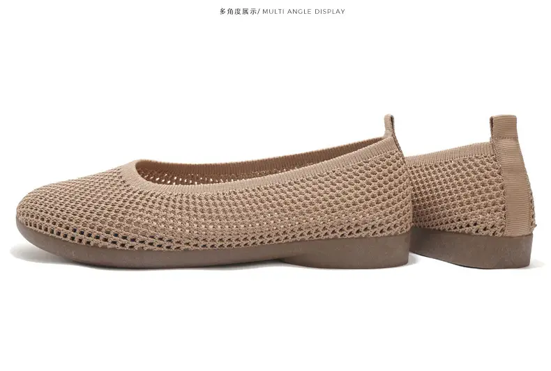 Old Beijing Cloth Shoes Work Shoes Women's Soft Sole Comfortable Work Flat Shoes Flying Woven Breathable Summer Hollow Mesh Sandals — feature 42