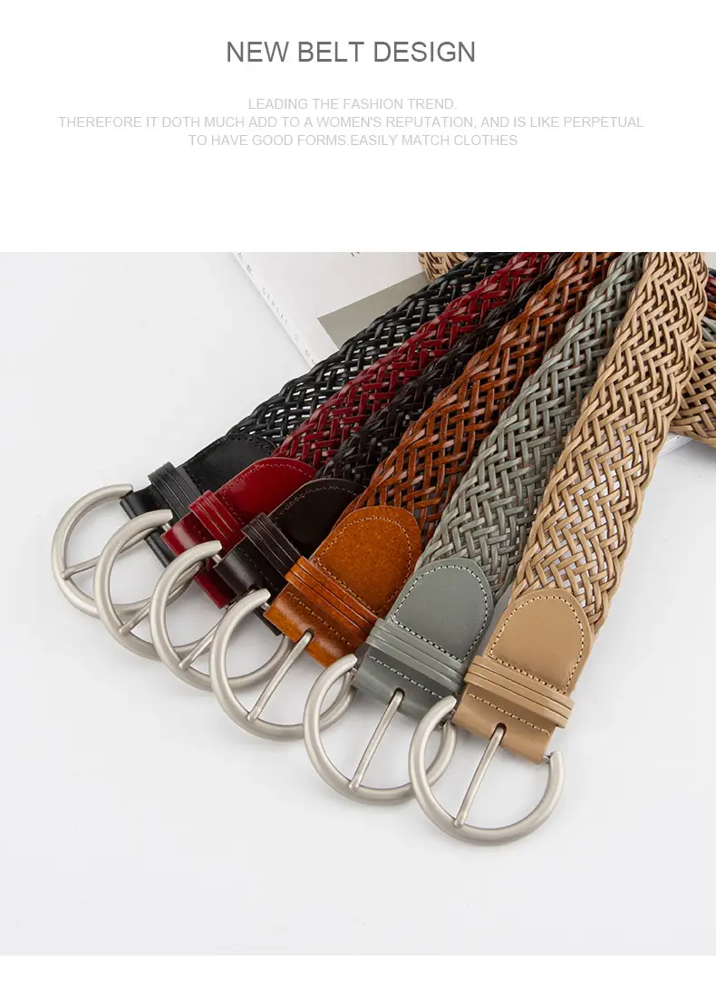 Black Woven Wide Belt for Women Ethnic Style — feature 10
