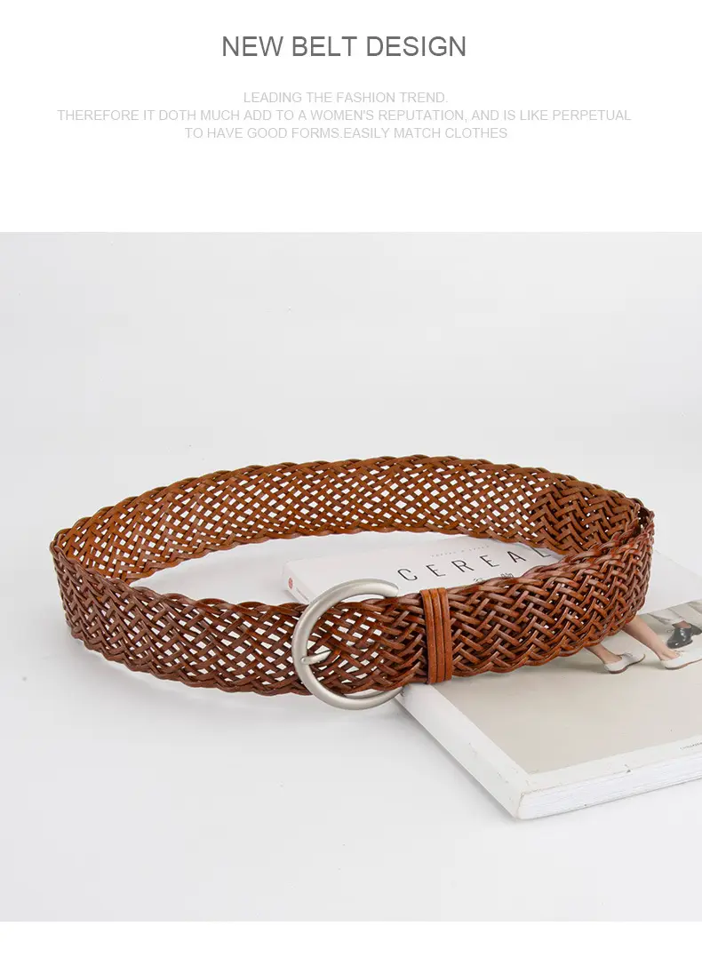 Black Woven Wide Belt for Women Ethnic Style — feature 11