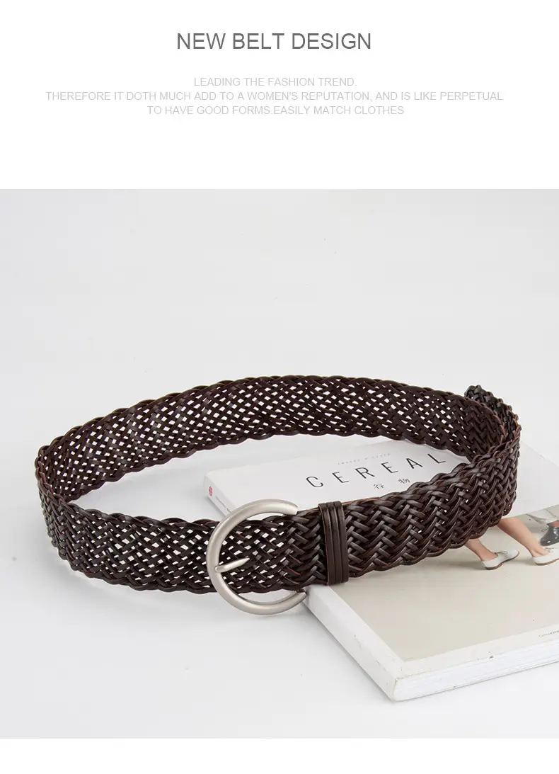 Black Woven Wide Belt for Women Ethnic Style — feature 13