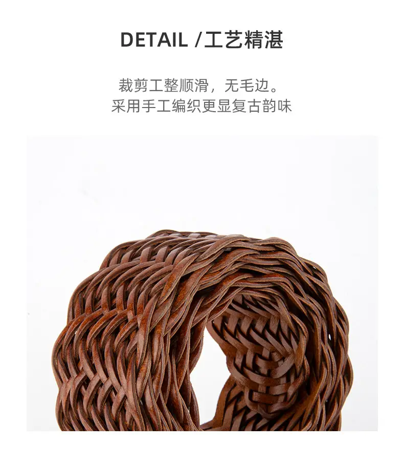 Black Woven Wide Belt for Women Ethnic Style — feature 7