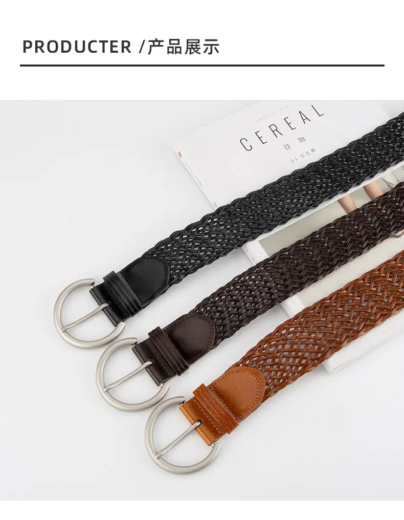 Black Woven Wide Belt for Women Ethnic Style — feature 9