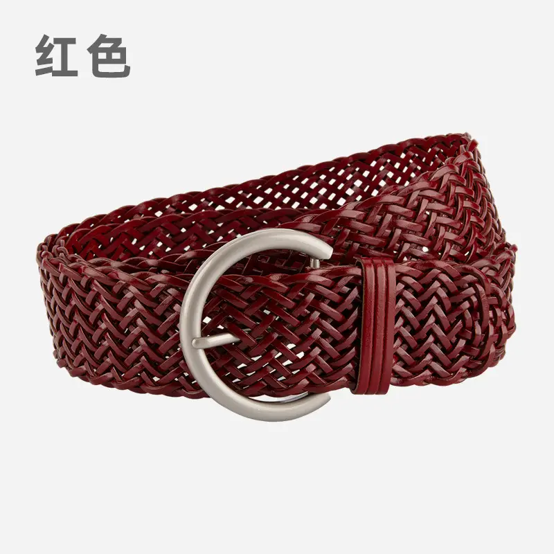 Black Woven Wide Belt for Women Ethnic Style - Image 2