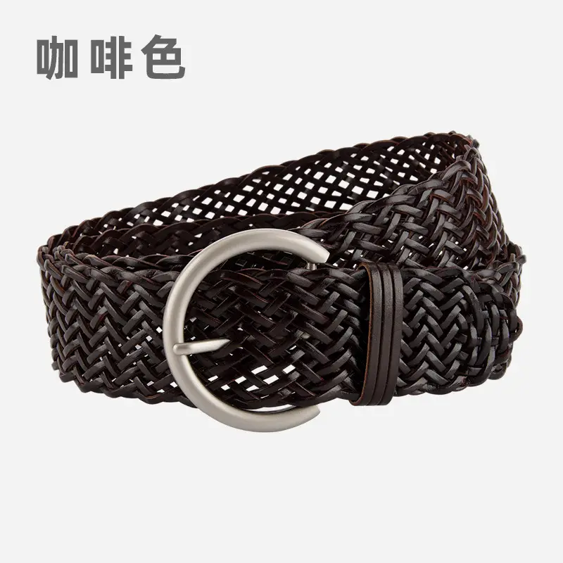 Black Woven Wide Belt for Women Ethnic Style - Image 3
