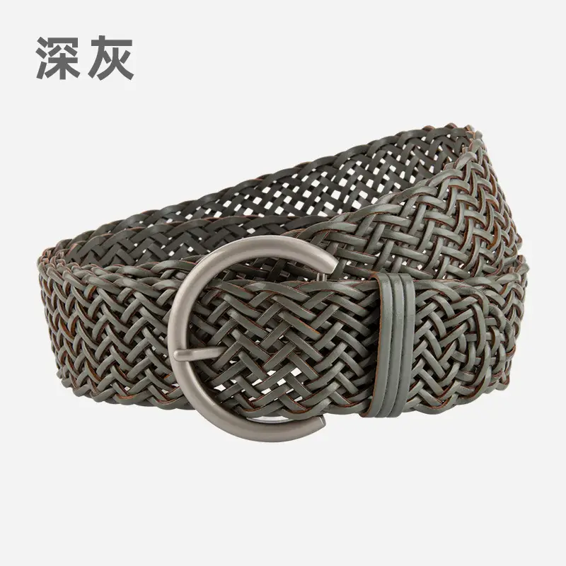 Black Woven Wide Belt for Women Ethnic Style - Image 4