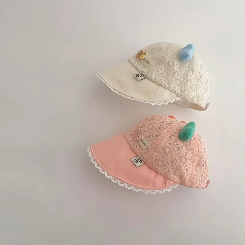 Baby Mesh Sun Hat with Heart Decor - Image 6