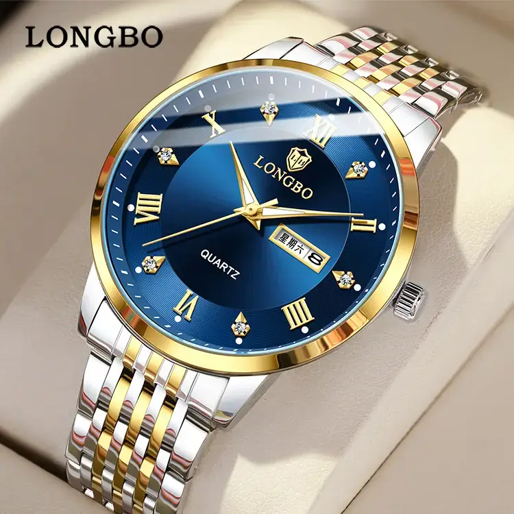Longbo Men's Quartz Watch with Calendar & Stainless Steel Band - Image 12
