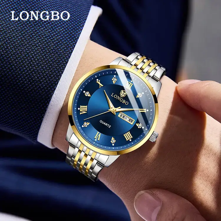 Longbo Men's Quartz Watch with Calendar & Stainless Steel Band - Image 13