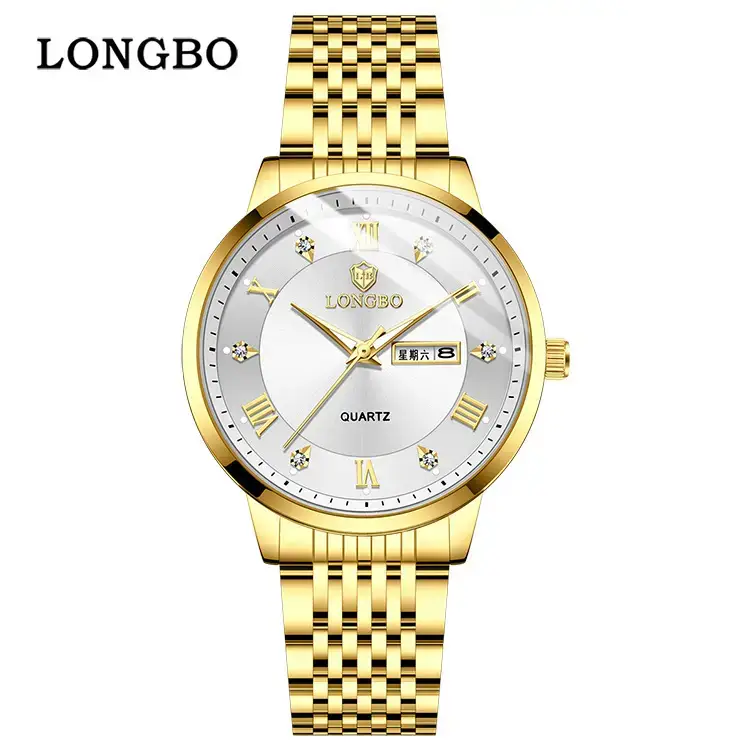 Longbo Men's Quartz Watch with Calendar & Stainless Steel Band - Image 2