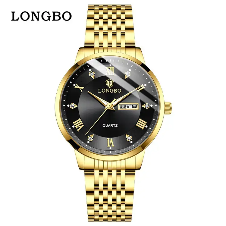 Longbo Men's Quartz Watch with Calendar & Stainless Steel Band - Image 3