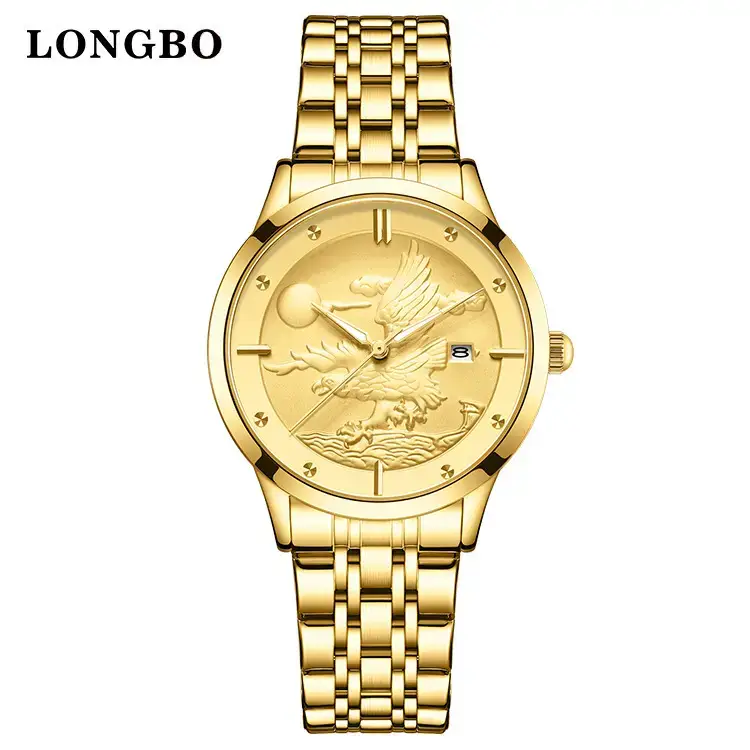 Longbo Gold Silver Chronograph Watch for Men - Image 8