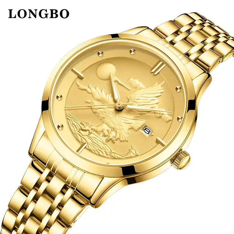 Longbo Gold Silver Chronograph Watch for Men - Image 9