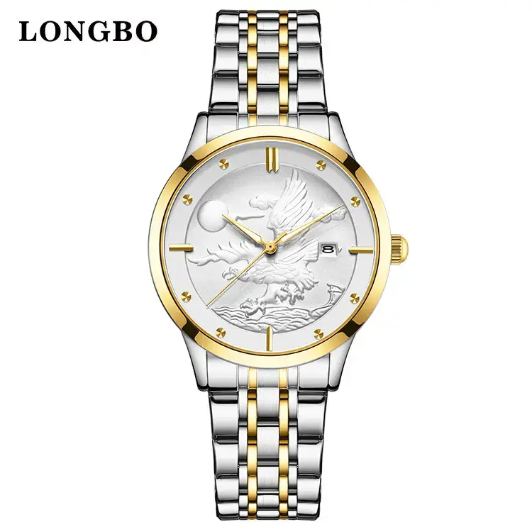 Longbo Gold Silver Chronograph Watch for Men - Image 10