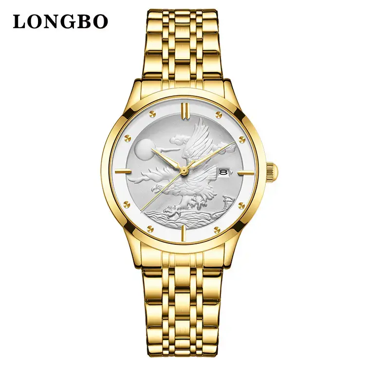 Longbo Gold Silver Chronograph Watch for Men - Image 2