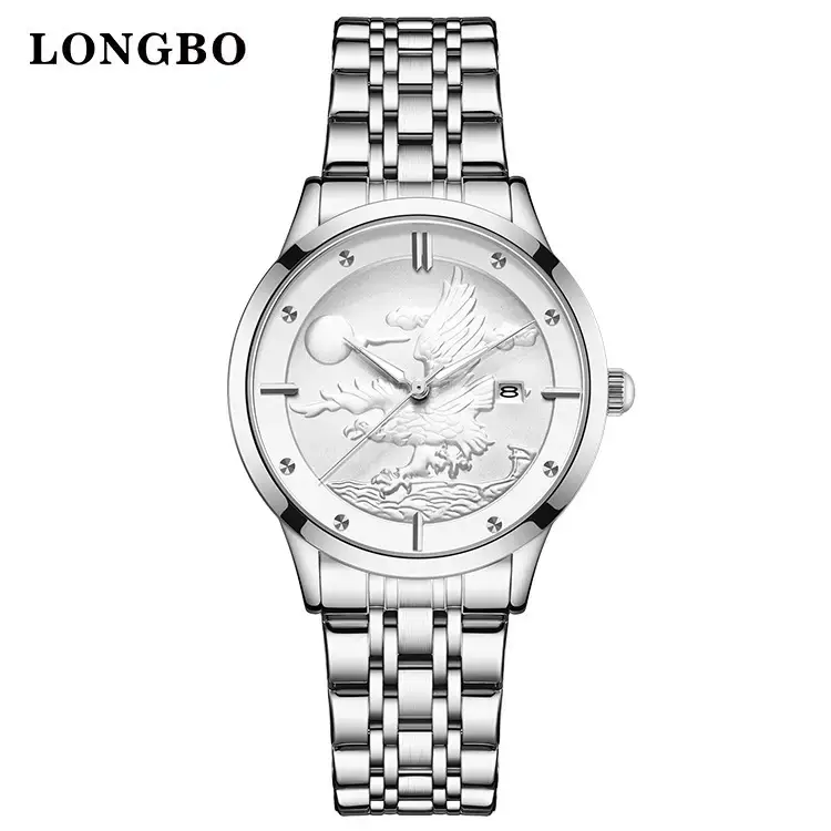 Longbo Gold Silver Chronograph Watch for Men - Image 5