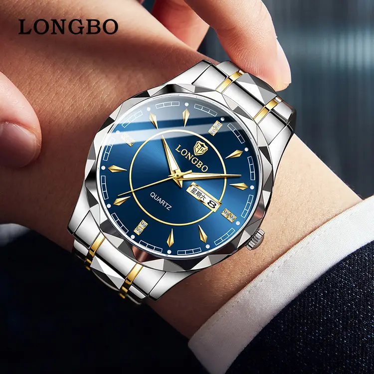 Longbo Men's Quartz Watch Light Blue Waterproof - Image 13