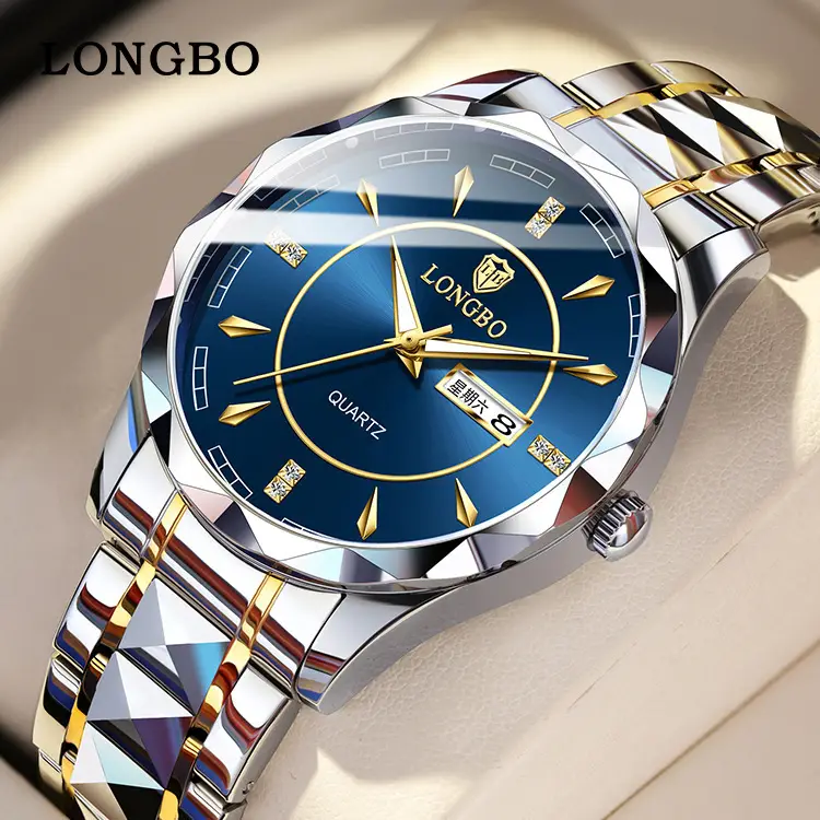 Longbo Men's Quartz Watch Light Blue Waterproof - Image 15