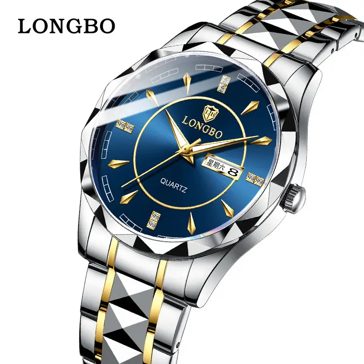 Longbo Men's Quartz Watch Light Blue Waterproof - Image 16