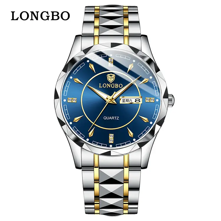 Longbo Men's Quartz Watch Light Blue Waterproof - Image 5