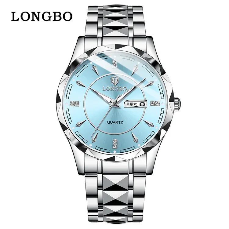 Longbo Men's Quartz Watch Light Blue Waterproof - Image 7