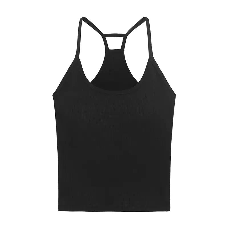 American Hot Girl Small Camisole Women's Comfortable Bottoming with Breast Pads for Outer Wear and Inner Wear Sleeveless Sports Slim Top for Women - Image 10