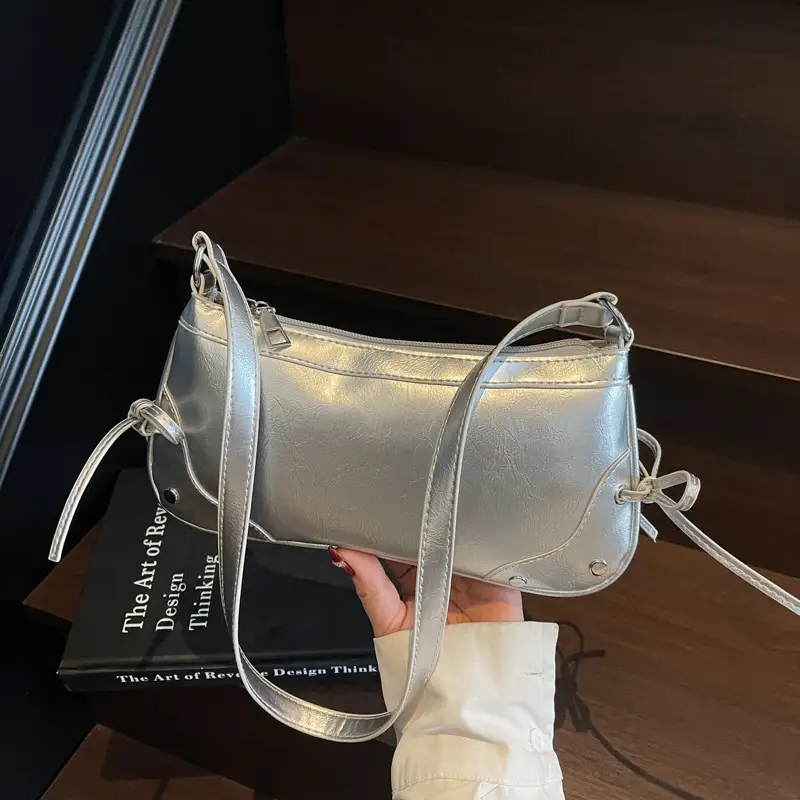 Silver Crossbody Bag for Women 2025 New Niche Commuter - Image 5