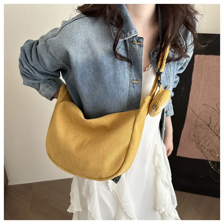 Brown Corduroy Women's Shoulder Crossbody Bag — feature 11