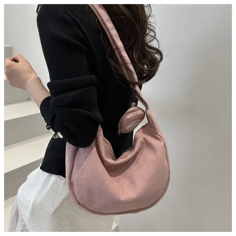 Brown Corduroy Women's Shoulder Crossbody Bag — feature 14