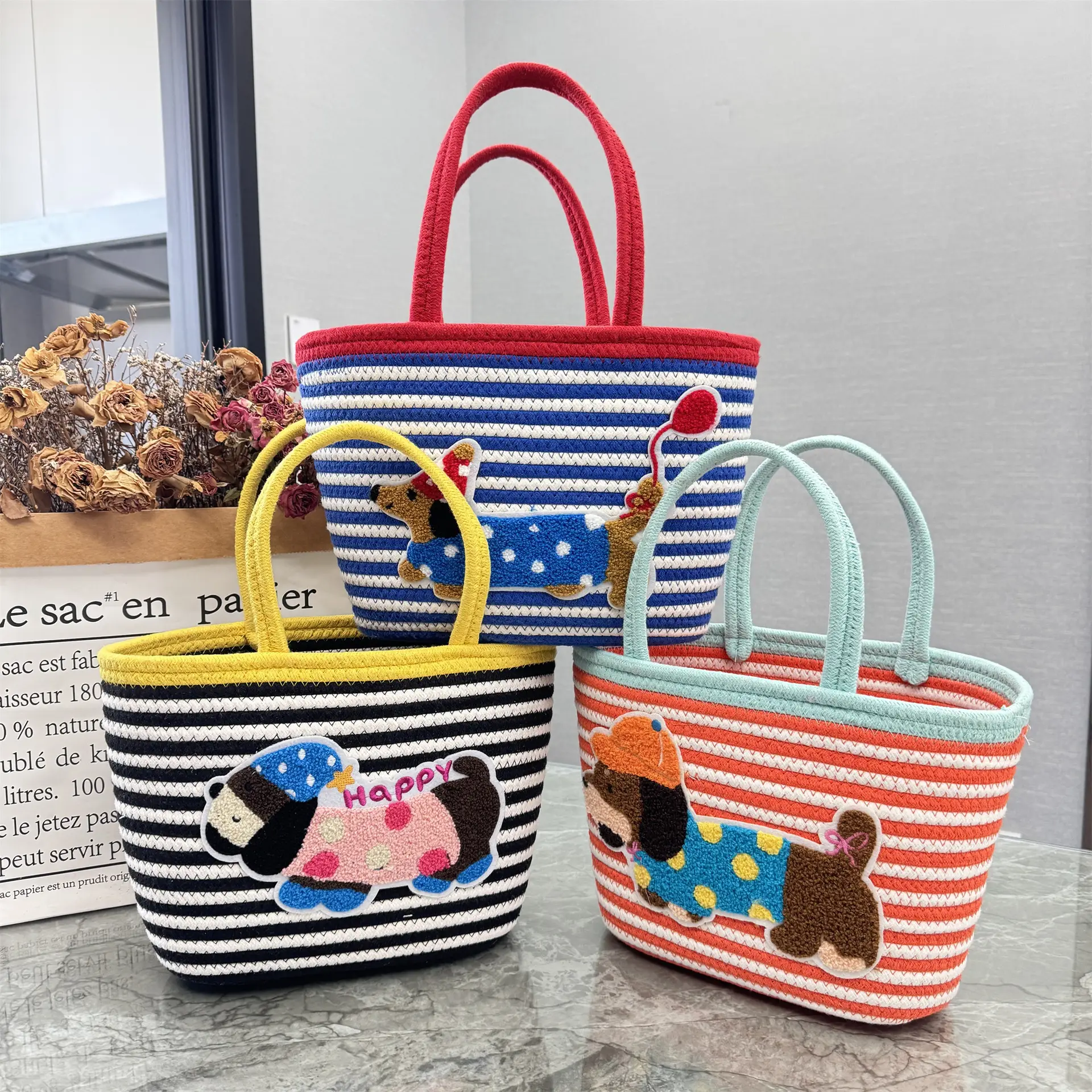 Outdoor Dachshund Woven Bag Large Capacity - Image 9
