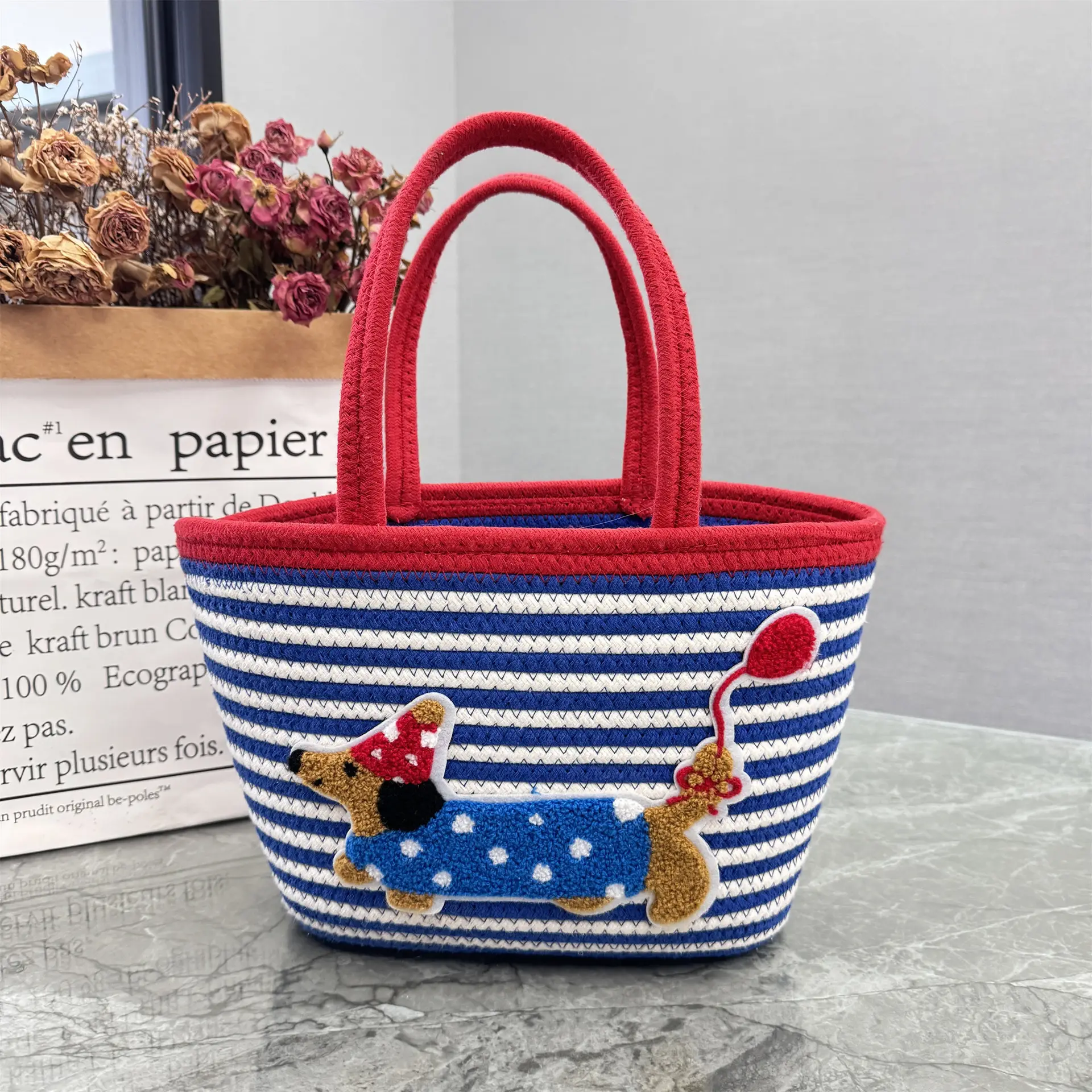 Outdoor Dachshund Woven Bag Large Capacity - Image 11