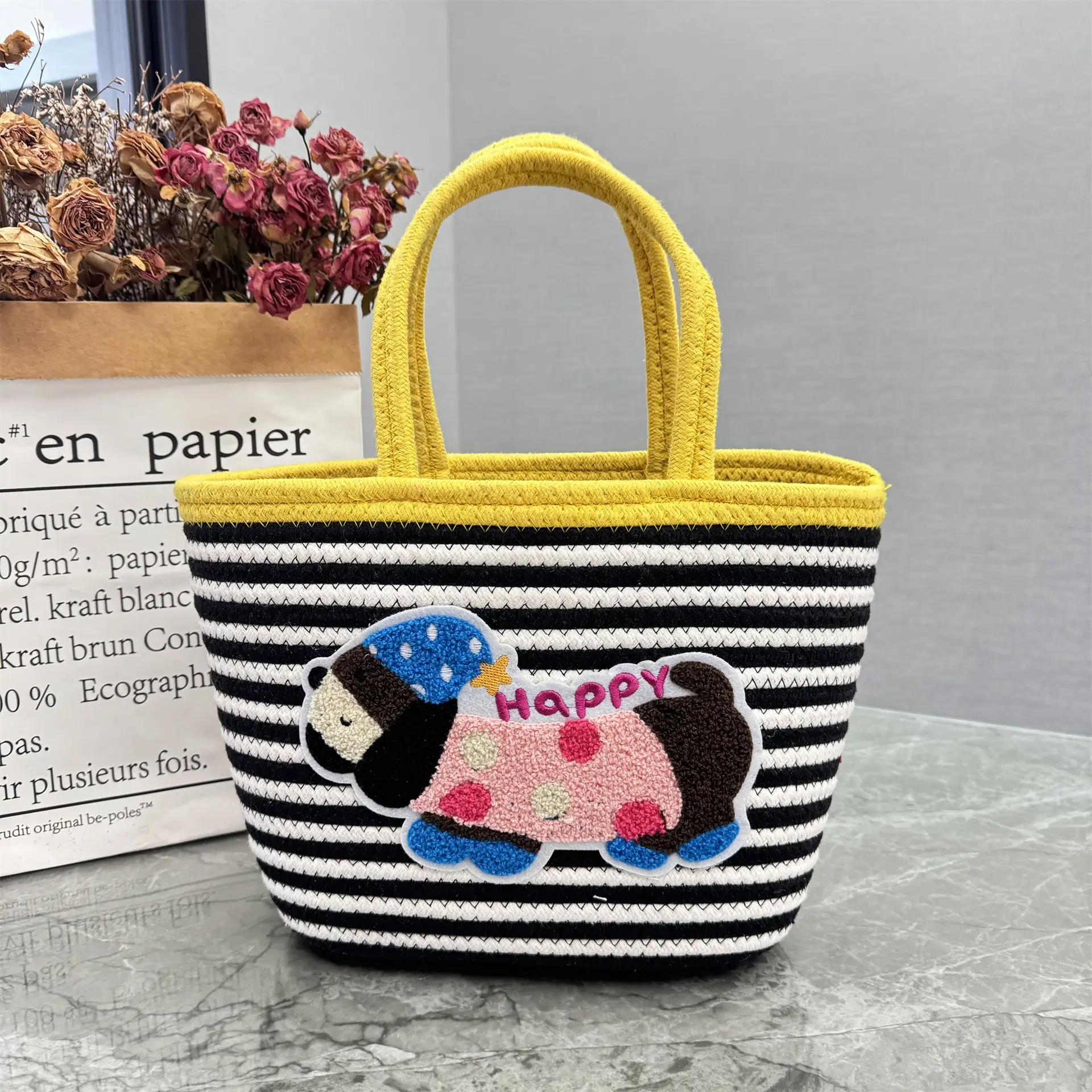 Outdoor Dachshund Woven Bag Large Capacity - Image 2