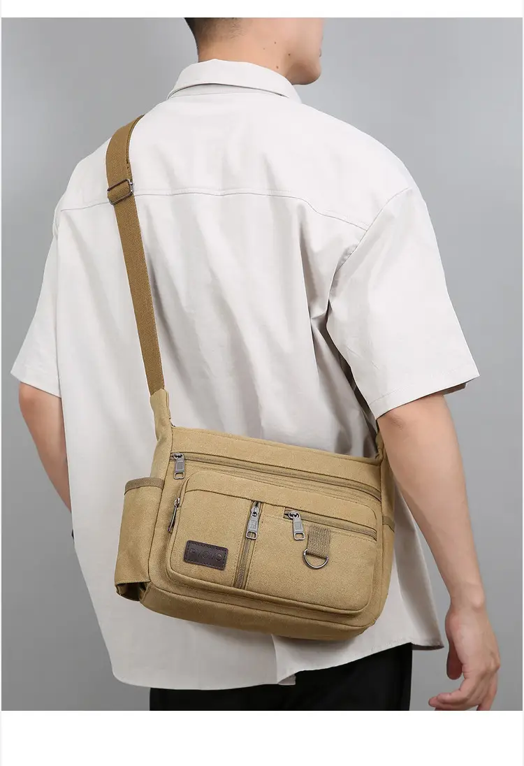 Men's Large Capacity Crossbody Bag Canvas Multi-Color — feature 24