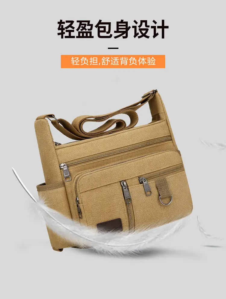 Men's Large Capacity Crossbody Bag Canvas Multi-Color — feature 8