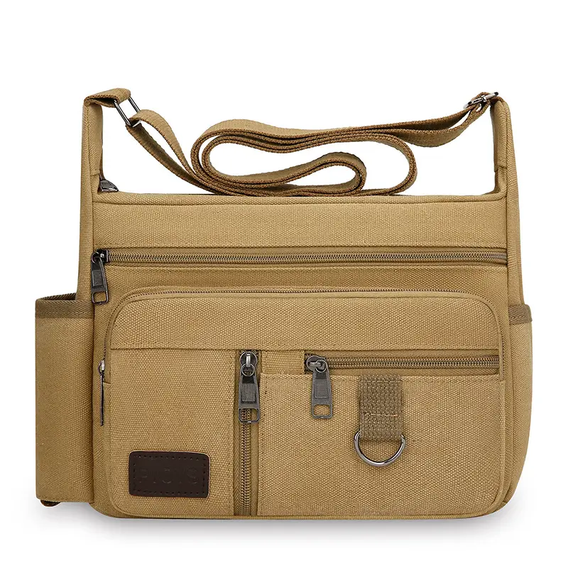 Men's Large Capacity Crossbody Bag Canvas Multi-Color - Image 3