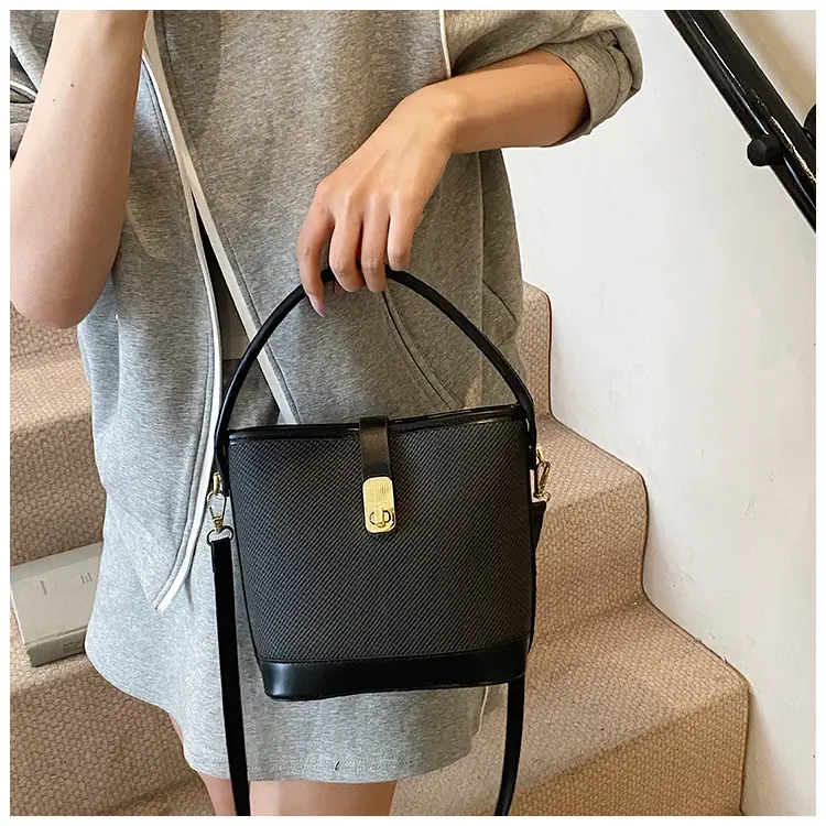Women's Beige Mesh Crossbody Bag with Leather Strap — feature 21