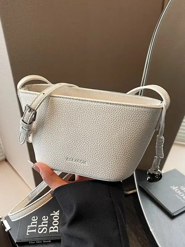 Women's Summer Shoulder Messenger Bag Beige Textured 2025 - Image 6