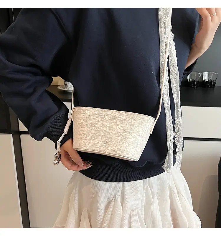 Women's Summer Shoulder Messenger Bag Beige Textured 2025 — feature 18