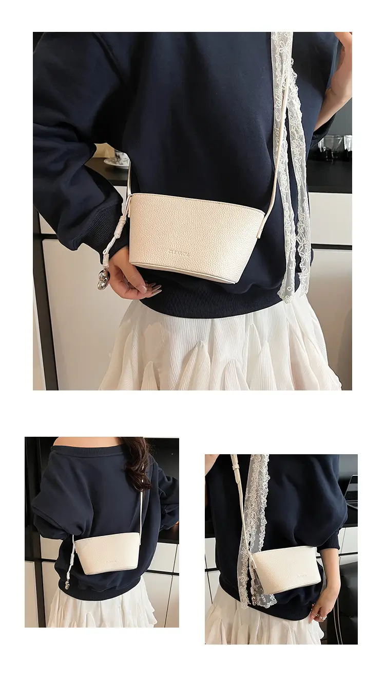 Women's Summer Shoulder Messenger Bag Beige Textured 2025 — feature 25