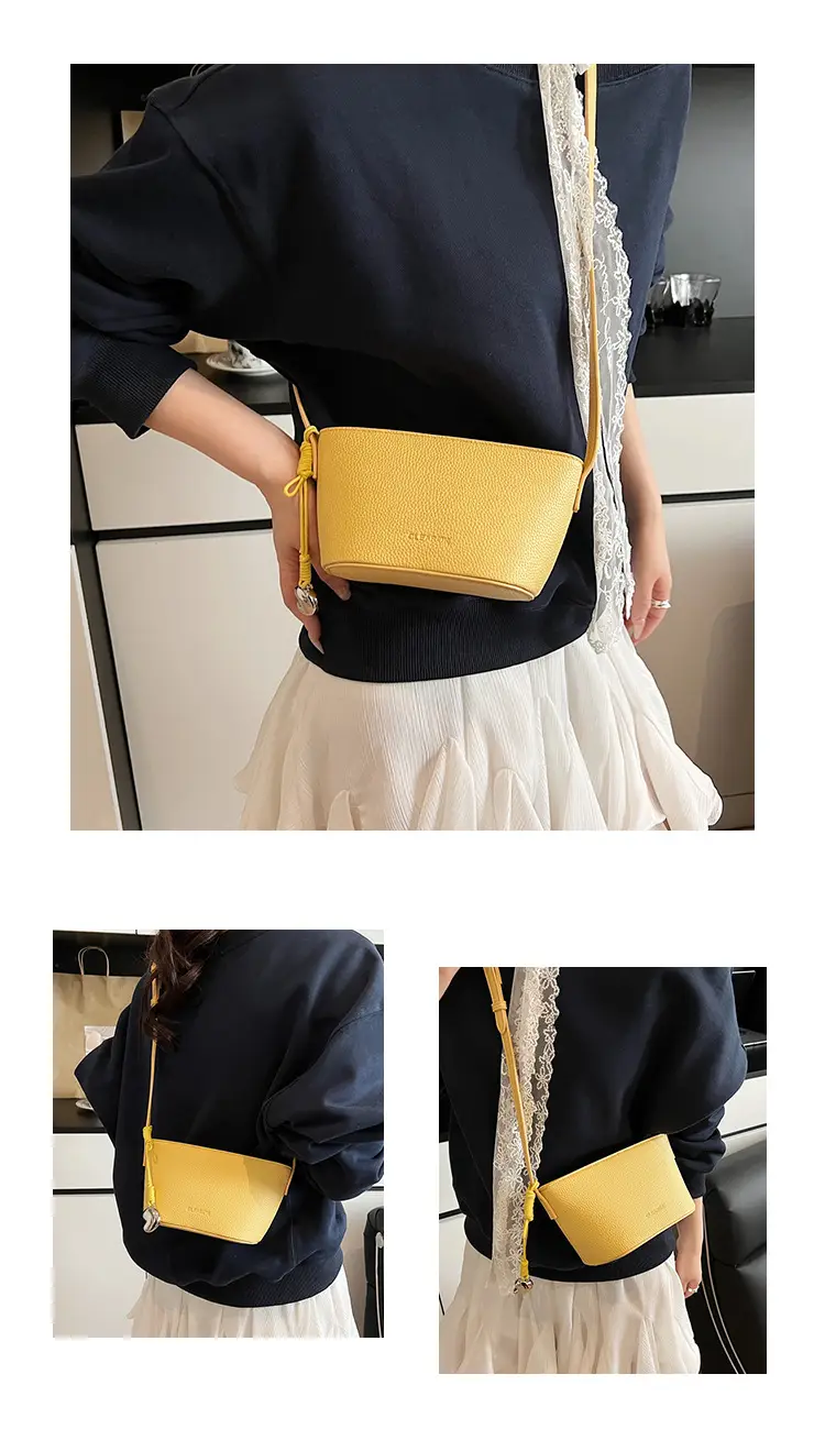 Women's Summer Shoulder Messenger Bag Beige Textured 2025 — feature 26