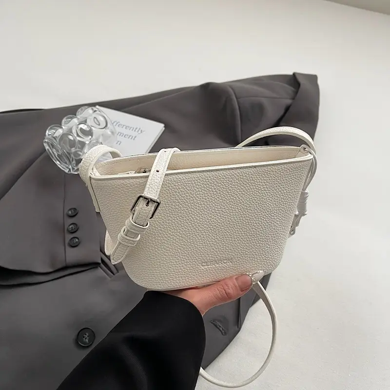 Women's Summer Shoulder Messenger Bag Beige Textured 2025 - Image 5
