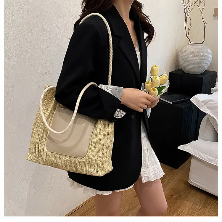 New Large Capacity Straw Woven Shoulder Bag for Women — feature 12