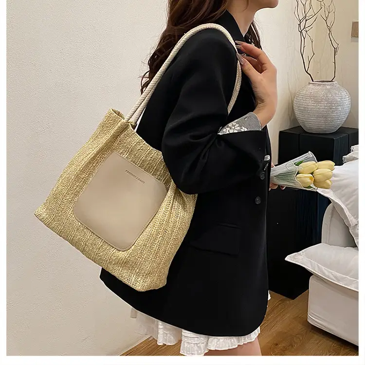New Large Capacity Straw Woven Shoulder Bag for Women — feature 13