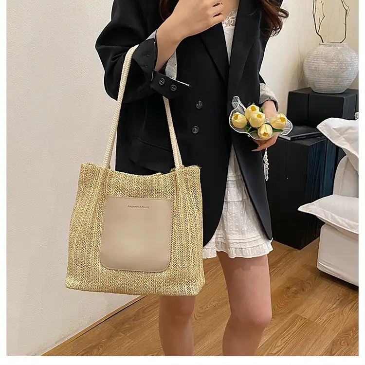 New Large Capacity Straw Woven Shoulder Bag for Women — feature 14