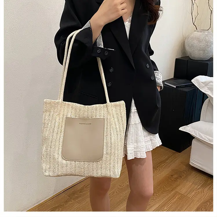New Large Capacity Straw Woven Shoulder Bag for Women — feature 20