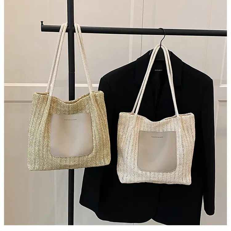 New Large Capacity Straw Woven Shoulder Bag for Women — feature 21