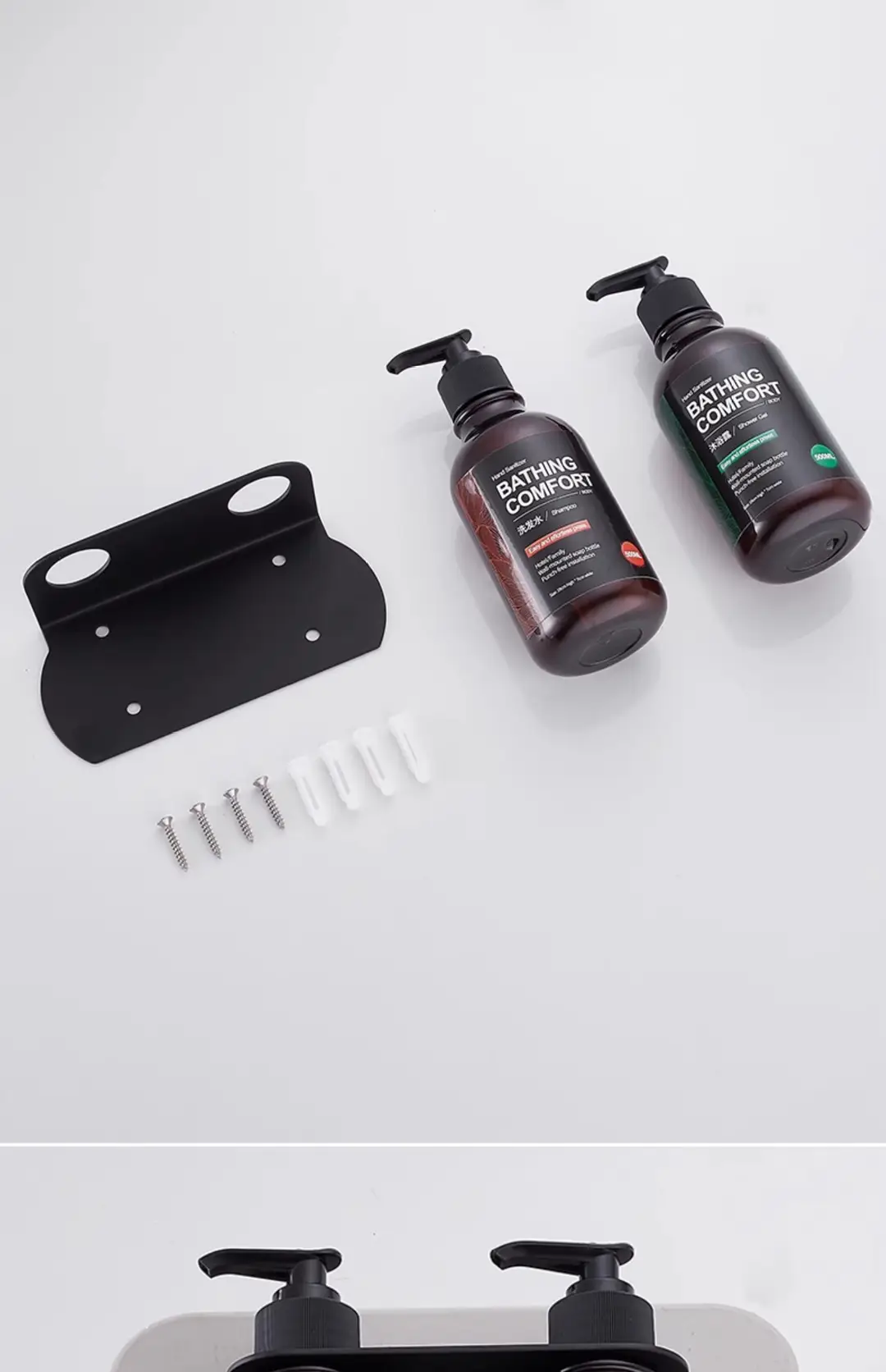 Bathroom Hotel Manual Soap Dispenser Hotel Wall-Mounted Shower Gel Shampoo Box Soap Dispenser Hand Sanitizer Bottle — feature 19