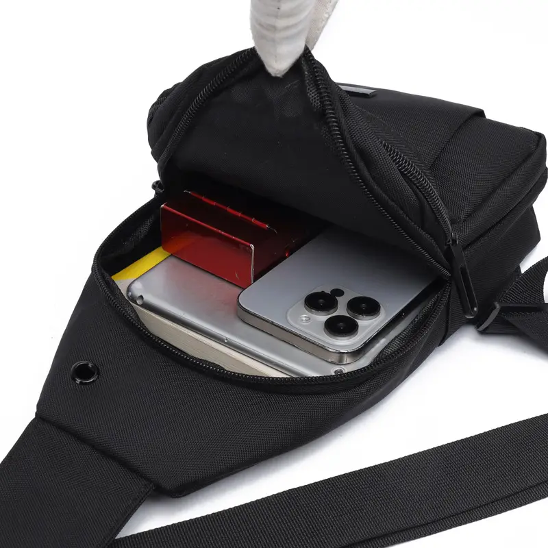 Men's Black Crossbody Bag Lightweight Casual Travel Satchel