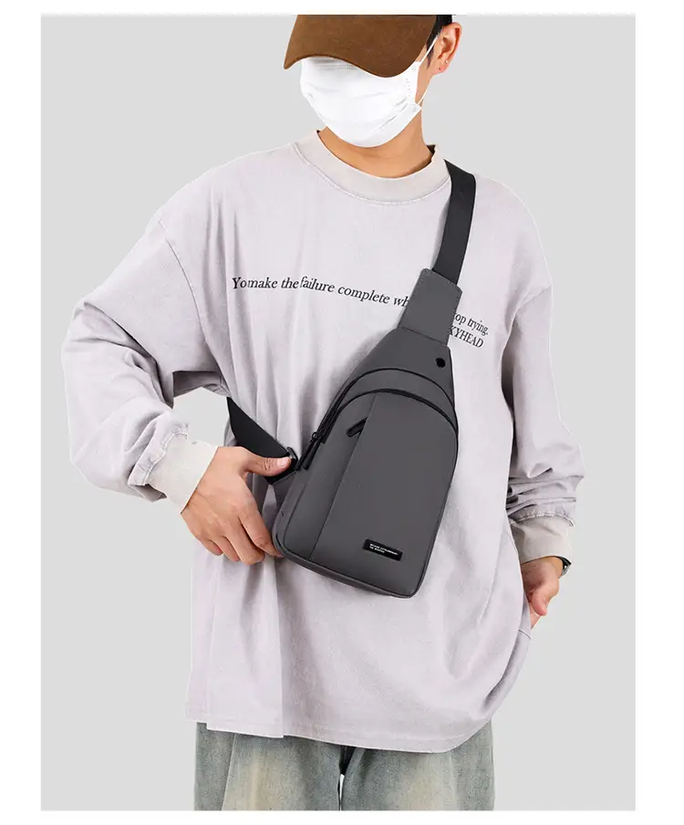 Men's Black Crossbody Bag Lightweight Casual Travel Satchel — feature 20
