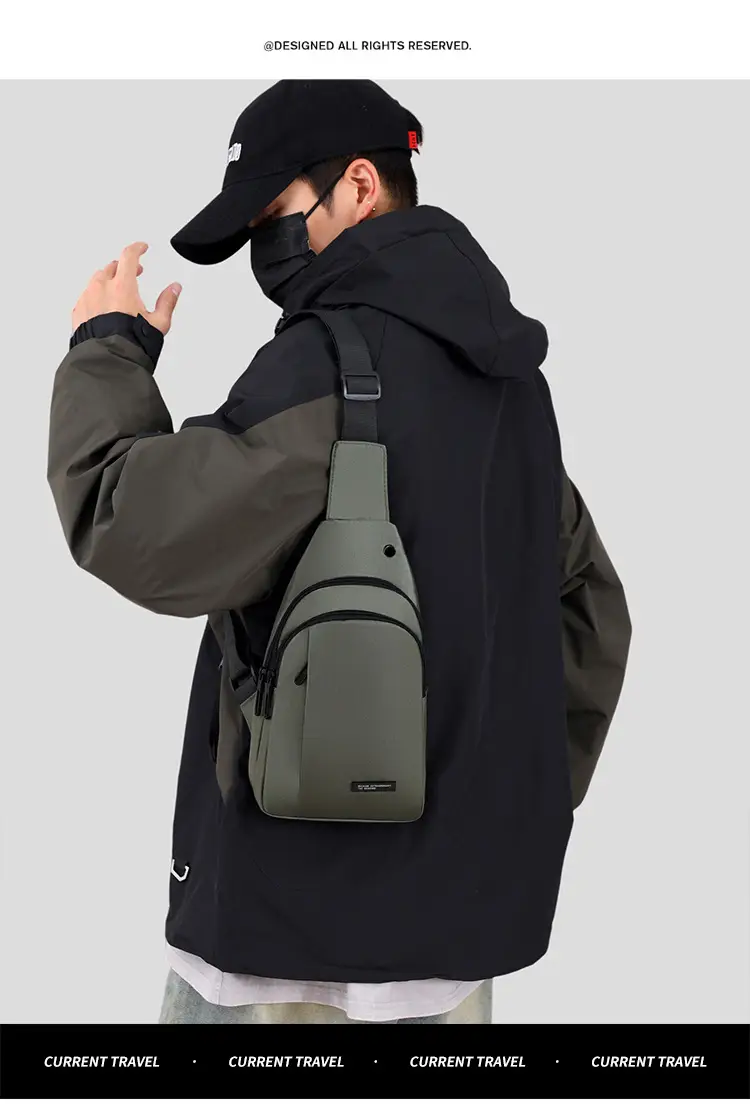 Men's Black Crossbody Bag Lightweight Casual Travel Satchel — feature 21